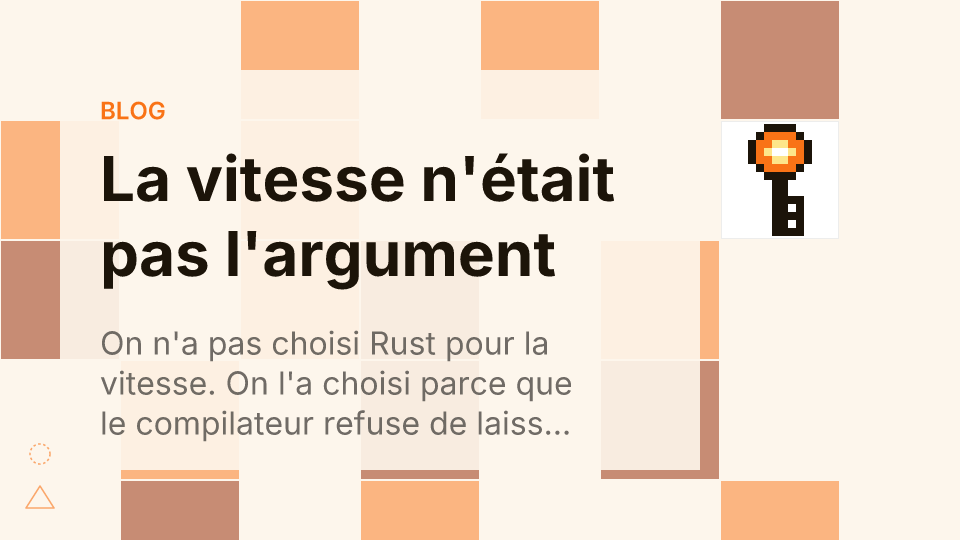 La vitesse n'était pas l'argument